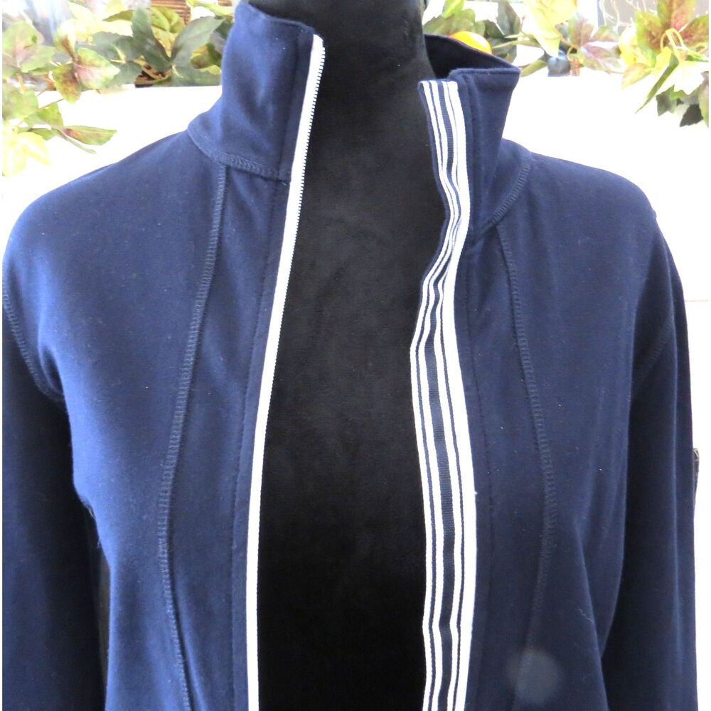 Talbots Women's Everyday Yoga Jacket Navy Blue XS EUC - Picture 3 of 9